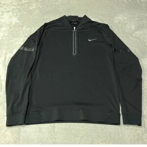 Tiger Woods Nike Tech Golf Jacket Black 1/4 Zip 2.0 Perform Sance‎ Pullover Mens